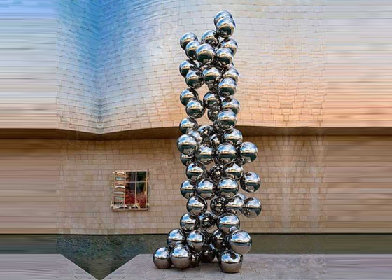 Large Garden Decoration Polished Stainless Steel Multi Balls Sculpture
